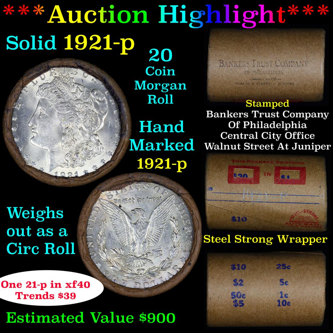 ***Auction Highlight*** Full solid date 1921-P Morgan (1 of 6)