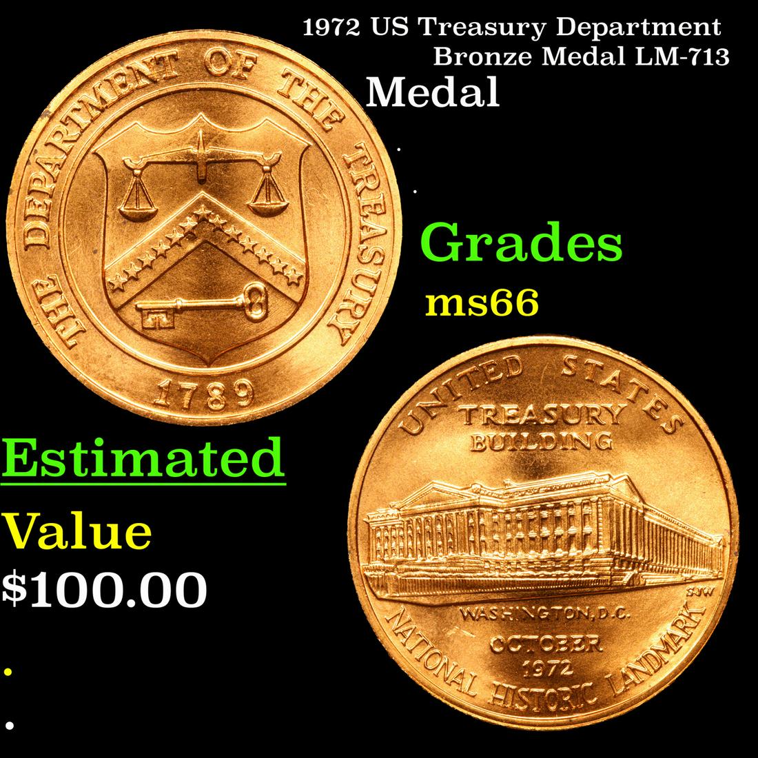 1972 US Treasury Department Bronze Medal LM-713 Grades (1 of 3)