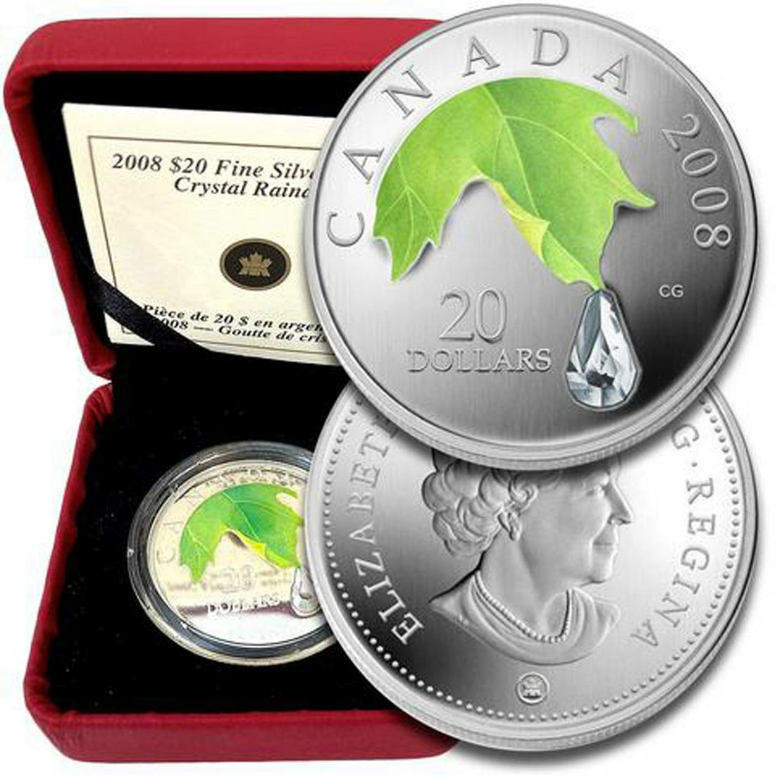 2008 $20 Crystal Raindrop - 1oz Pure Silver Coin (1 of 1)