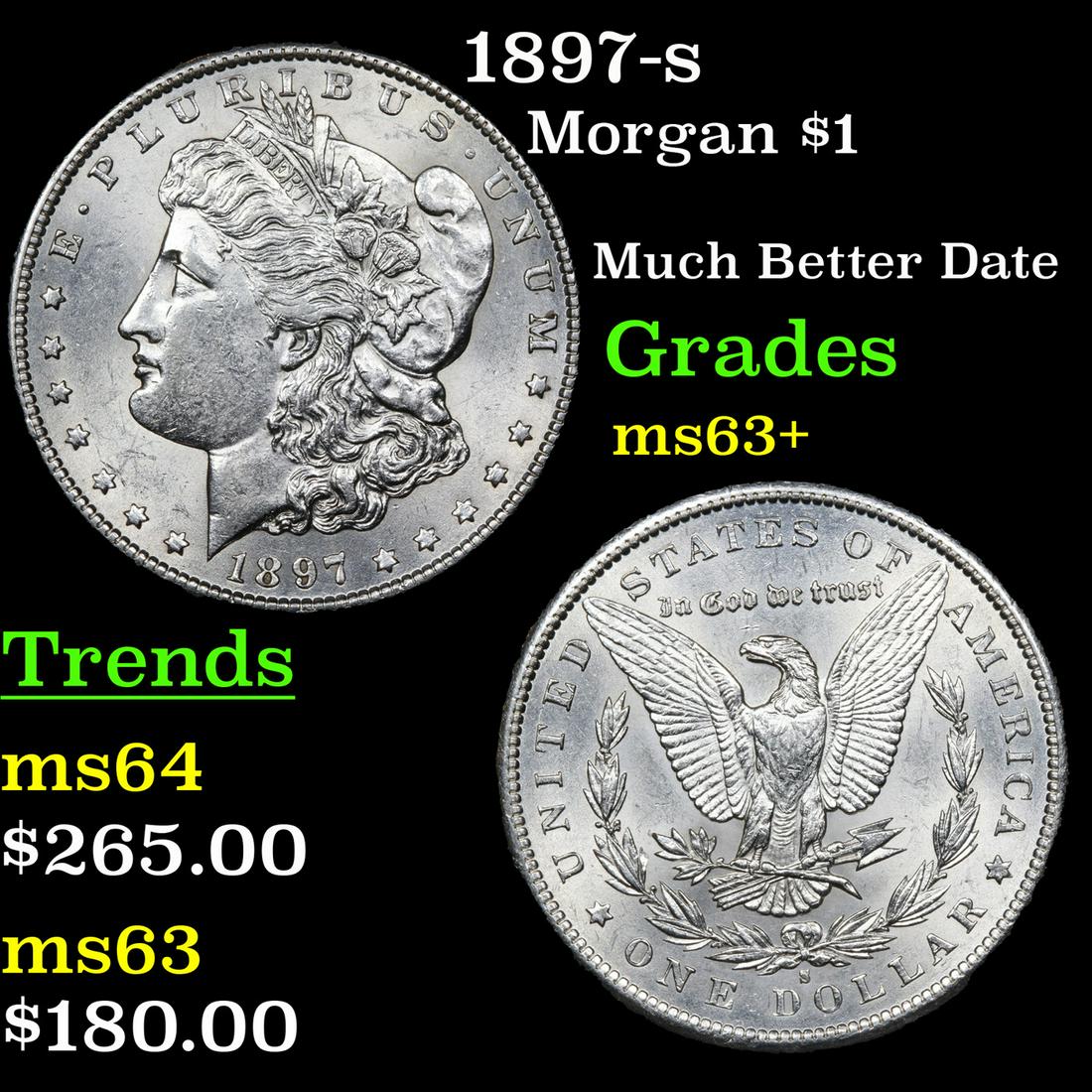 1897-s Morgan Dollar $1 Grades Select+ Unc (1 of 3)