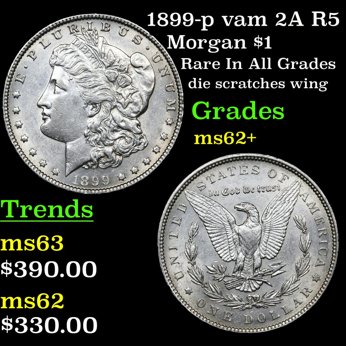 1899-p vam 2A R5 Morgan Dollar $1 Grades Select Unc (1 of 3)