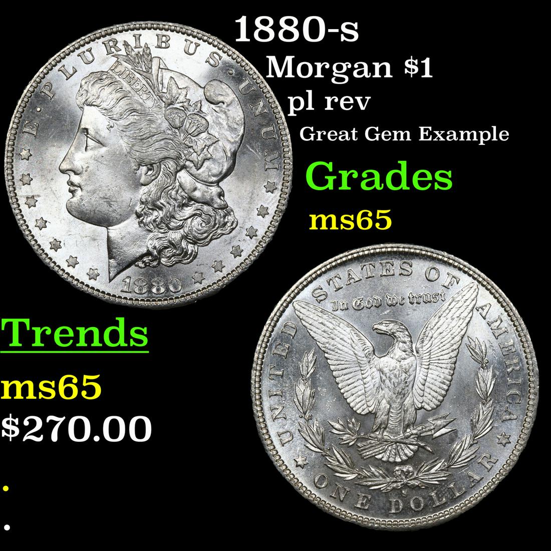 1880-s Morgan Dollar $1 Grades GEM Unc (1 of 3)