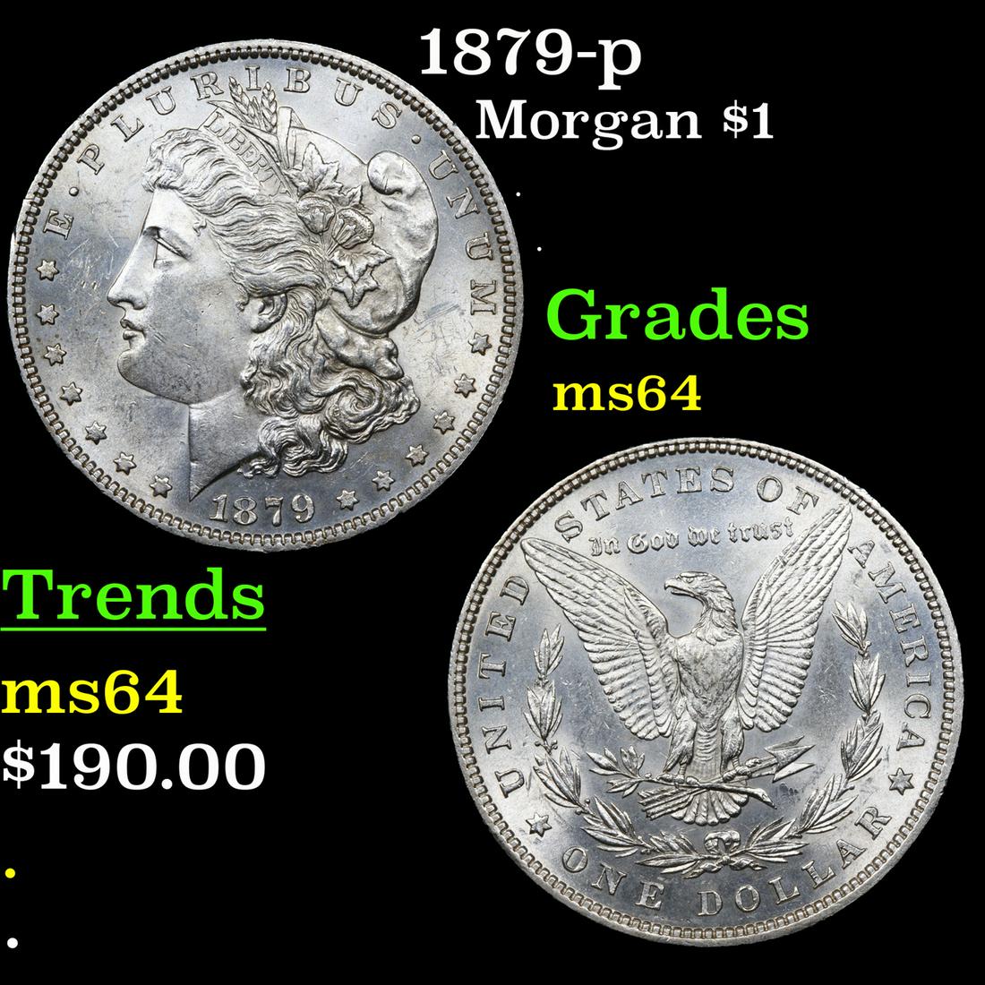 1879-p Morgan $1 Grades Choice Unc (1 of 3)