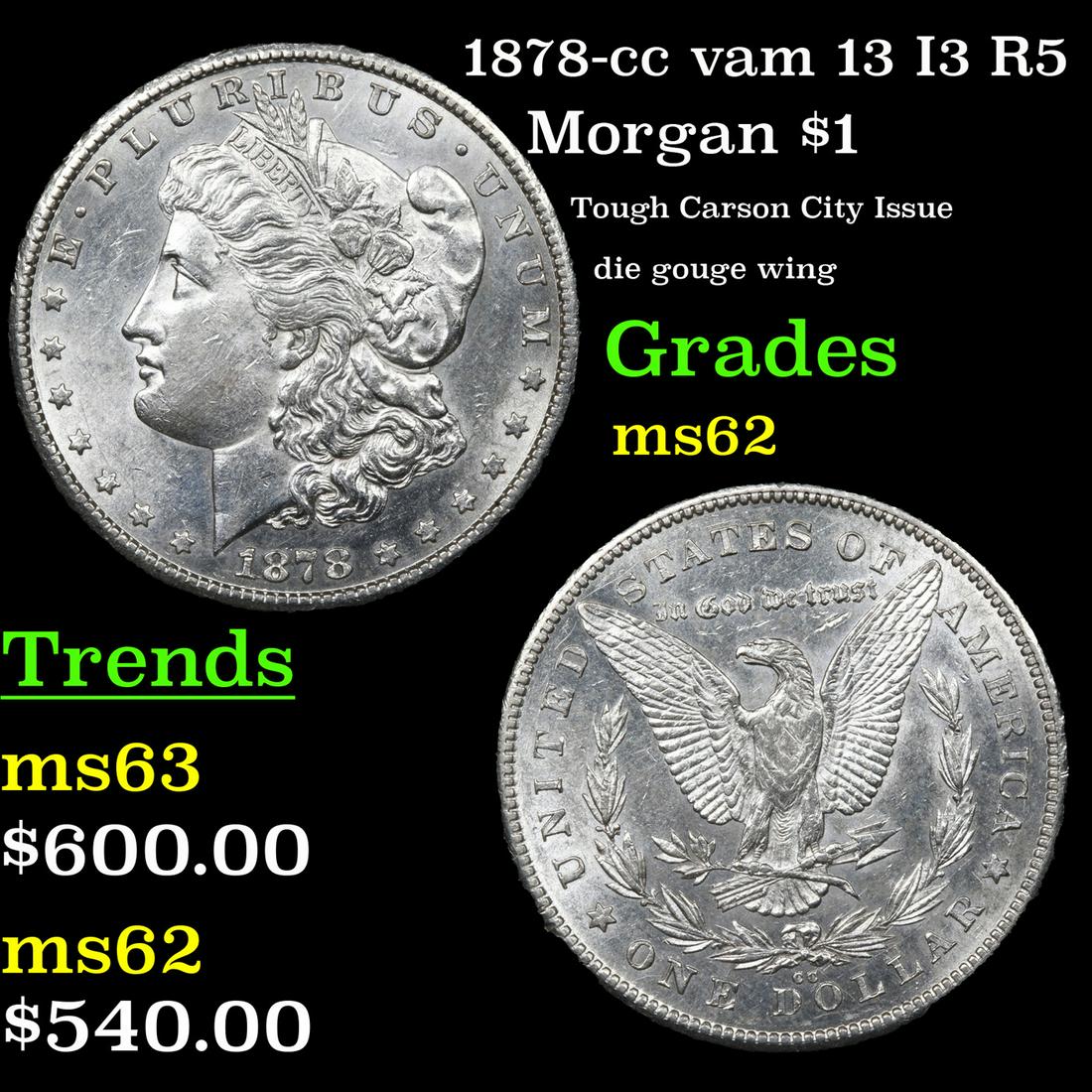1878-cc vam 13 I3 R5 Morgan $1 Grades Select Unc (1 of 3)