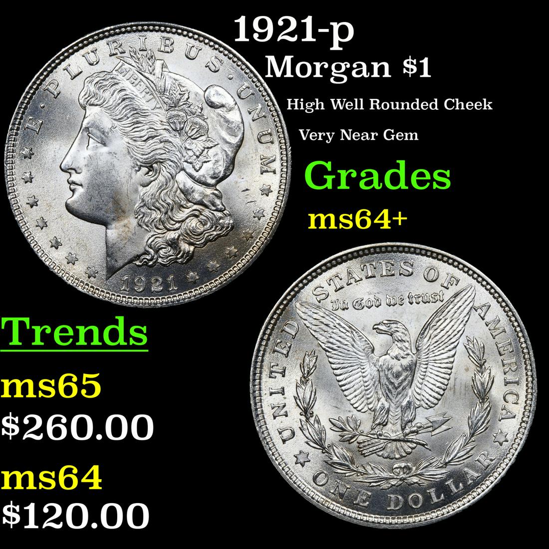 1921-p Morgan $1 Grades Choice+ Unc (1 of 3)