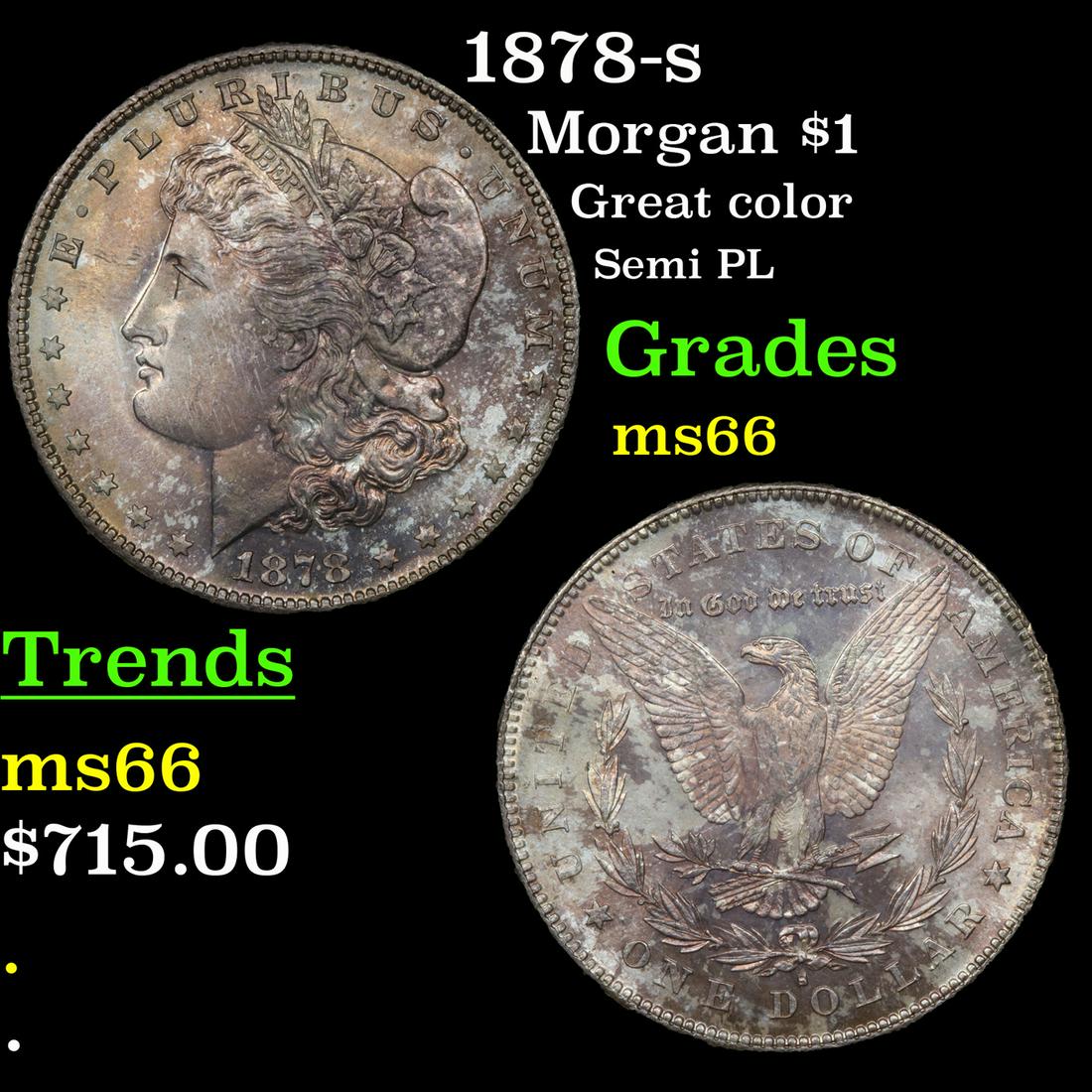 1878-s Morgan $1 Grades GEM+ Unc (1 of 3)