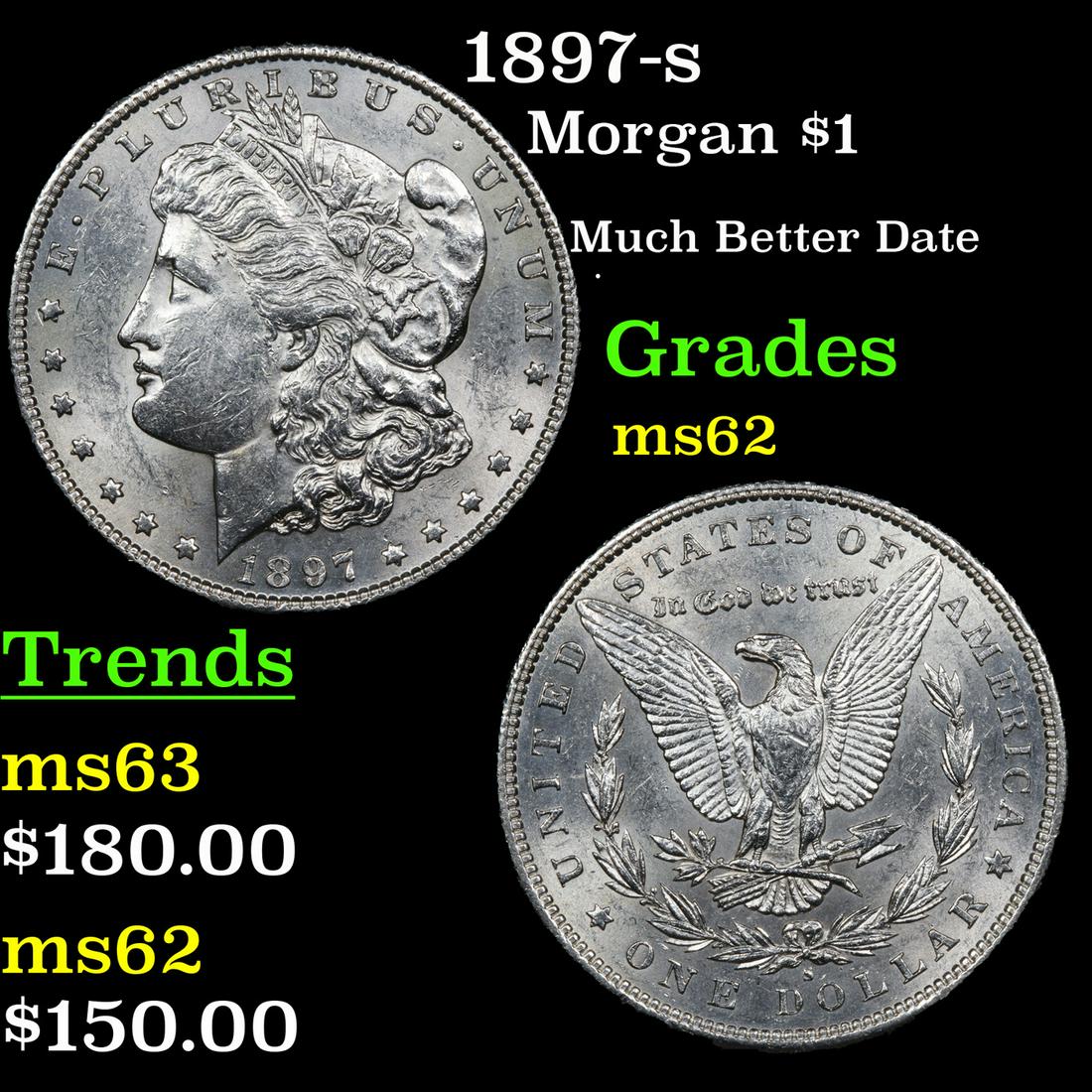 1897-s Morgan Dollar $1 Grades Select Unc (1 of 3)
