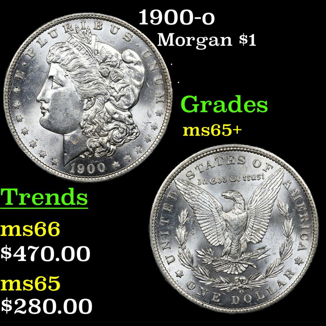 1900-o Morgan Dollar $1 Grades GEM+ Unc (1 of 3)