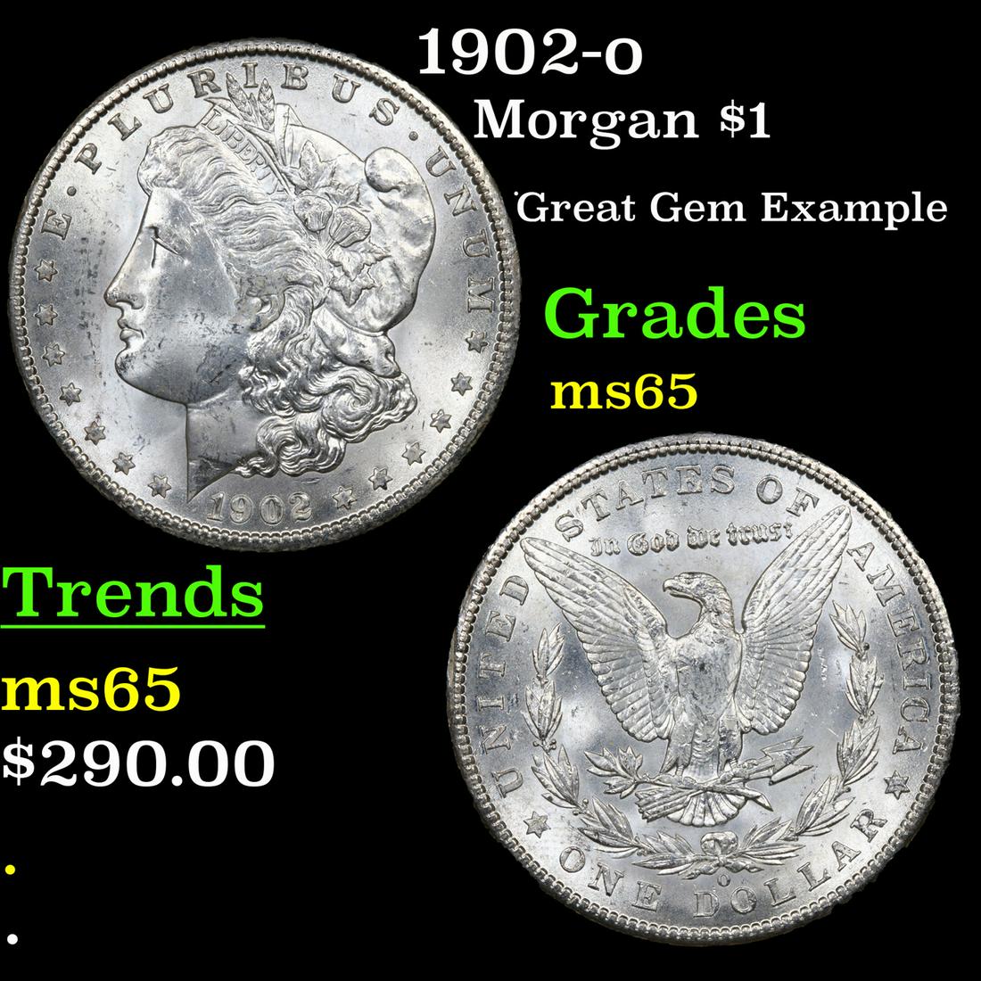 1902-o Morgan Dollar $1 Grades GEM Unc (1 of 3)