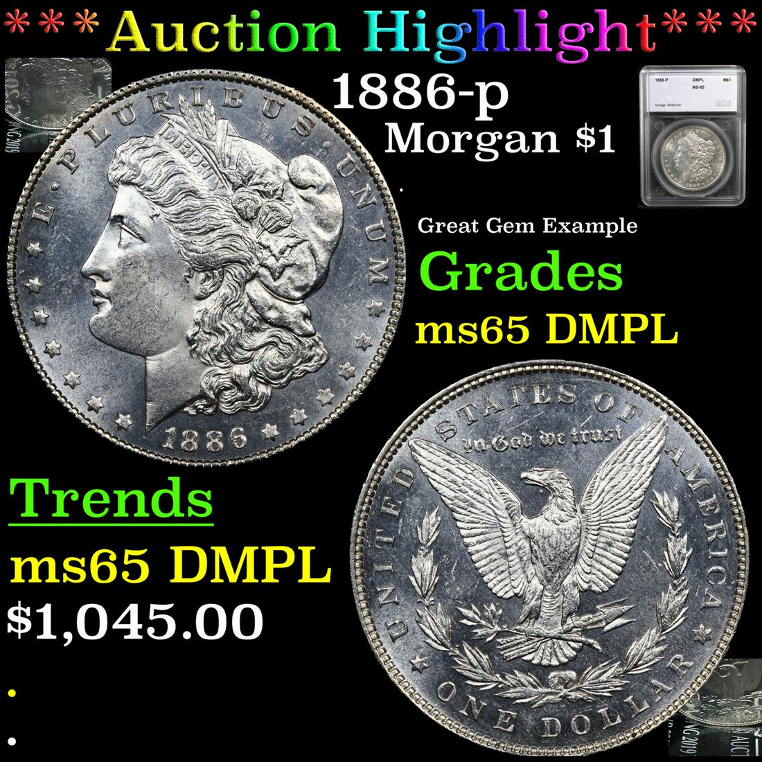 ***Auction Highlight*** 1886-p Morgan Dollar $1 Graded (1 of 7)