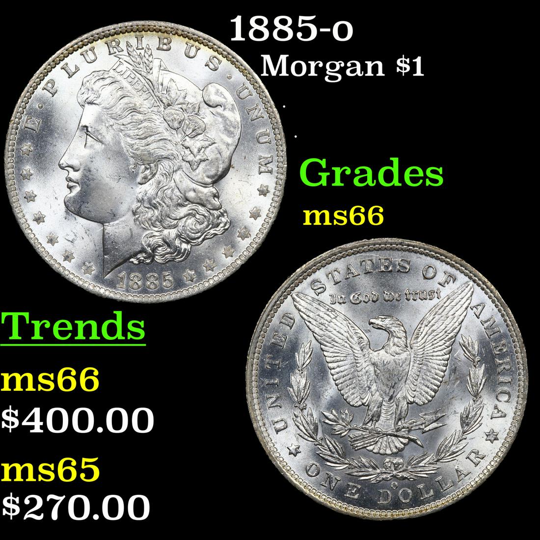 1885-o Morgan Dollar $1 Grades GEM+ Unc (1 of 3)