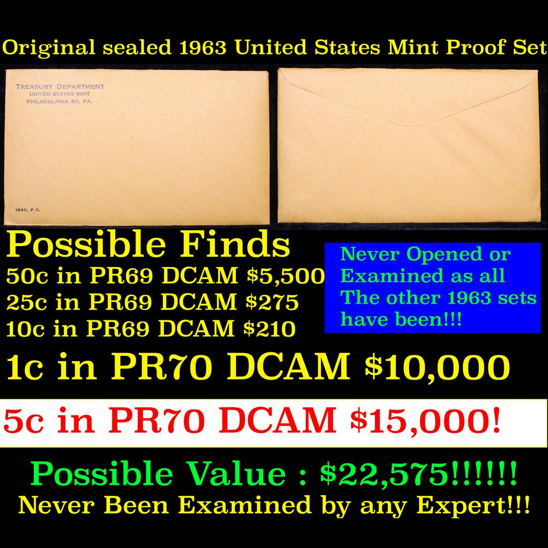 Original sealed 1963 United States Mint Proof Set (1 of 3)