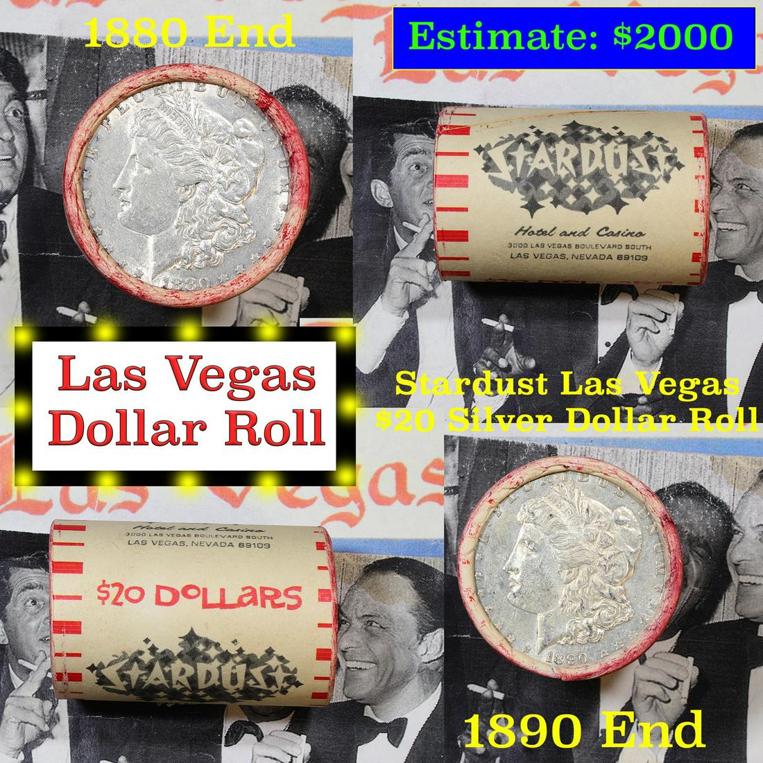 ***Auction Highlight*** Full Morgan/Peace Casino Las: ***Auction Highlight*** Full Morgan/Peace Casino Las Vegas Stardust silver $1 roll $20, 1880 & 1890 end. This roll is held in an old casino wrapper from Las Vegas. This roll contains 20 Morgan and/or