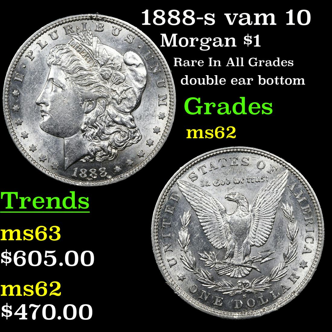 1888-s vam 10 Morgan Dollar $1 Grades Select Unc (1 of 3)