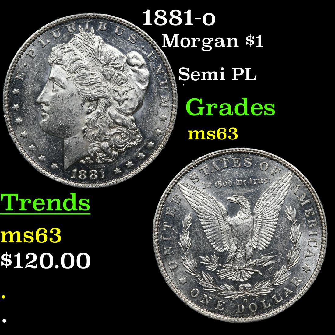 1881-o Morgan Dollar $1 Grades Select Unc (1 of 3)