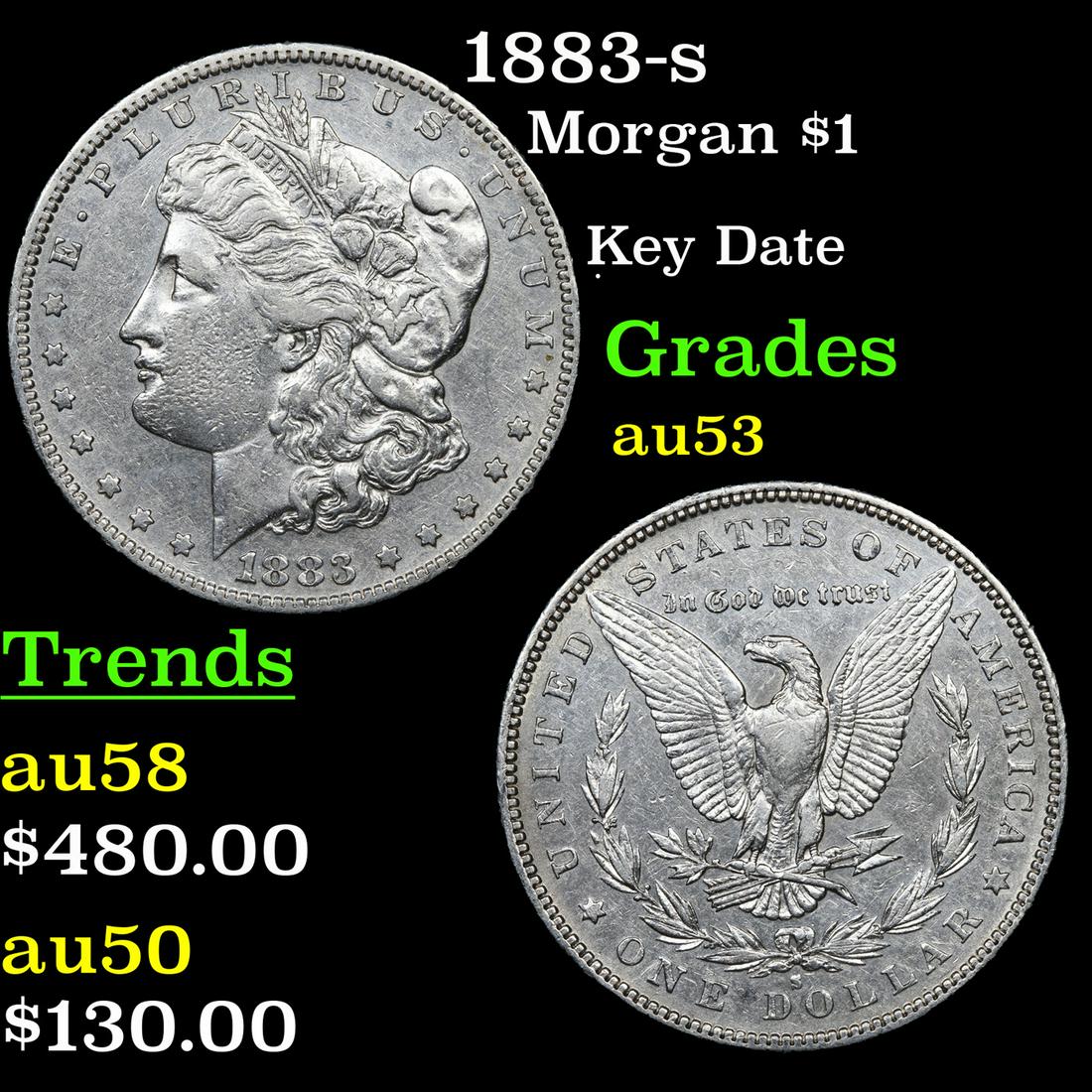 1883-s Morgan Dollar $1 Grades Select AU (1 of 3)