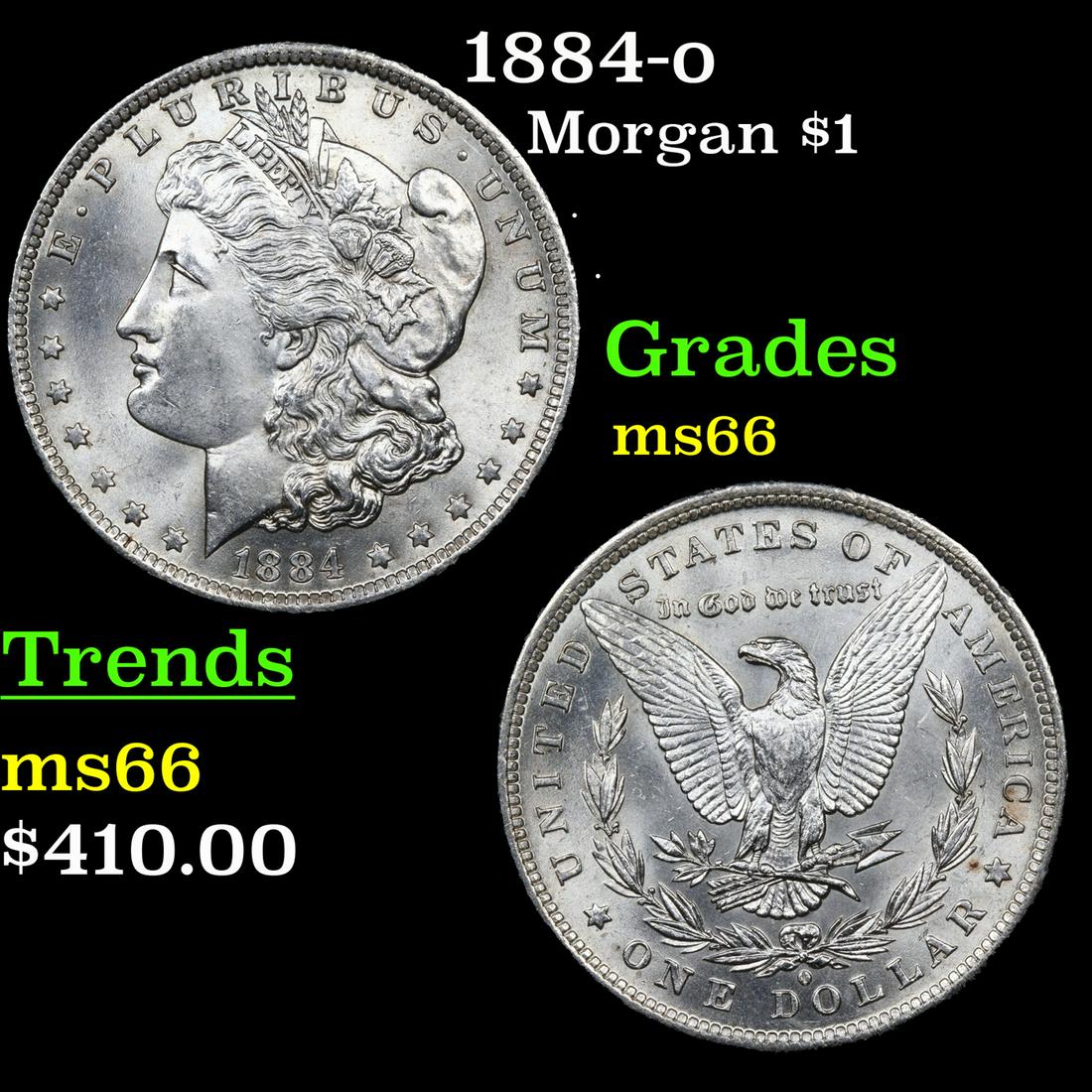 1884-o Morgan Dollar $1 Grades GEM+ Unc (1 of 3)