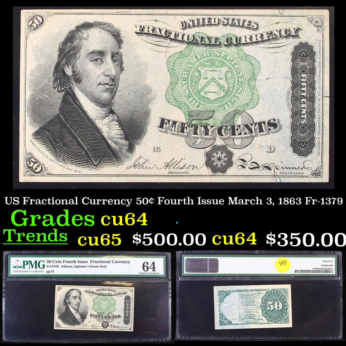 US Fractional Currency 50Â¢ Fourth Issue March 3, 1863 (1 of 4)