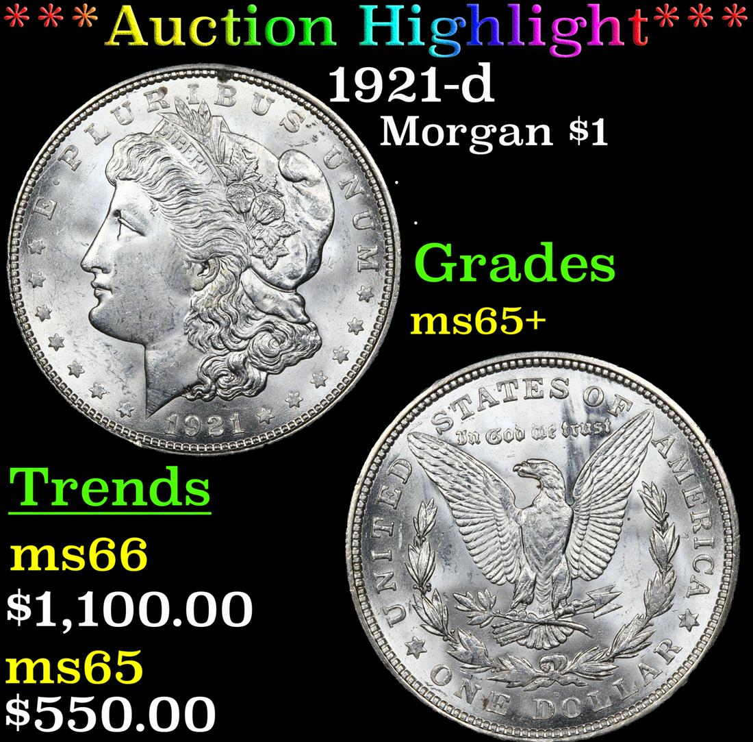 ***Auction Highlight*** 1921-d Morgan Dollar $1 Graded (1 of 5)