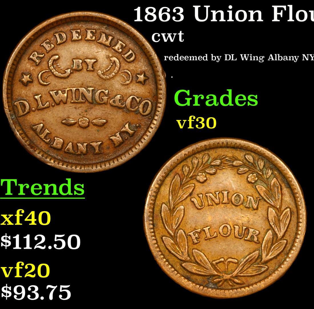 1863 Union Flour F-NY-010-H-8a Civil War Token 1c (1 of 3)