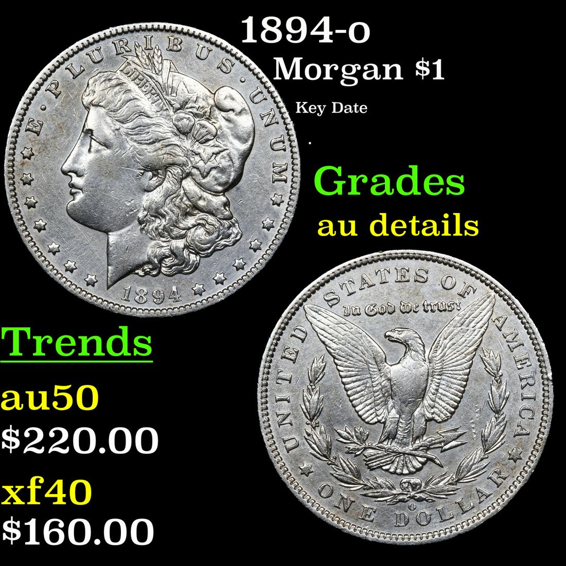 1894-o Morgan Dollar $1 Grades AU Details (1 of 3)