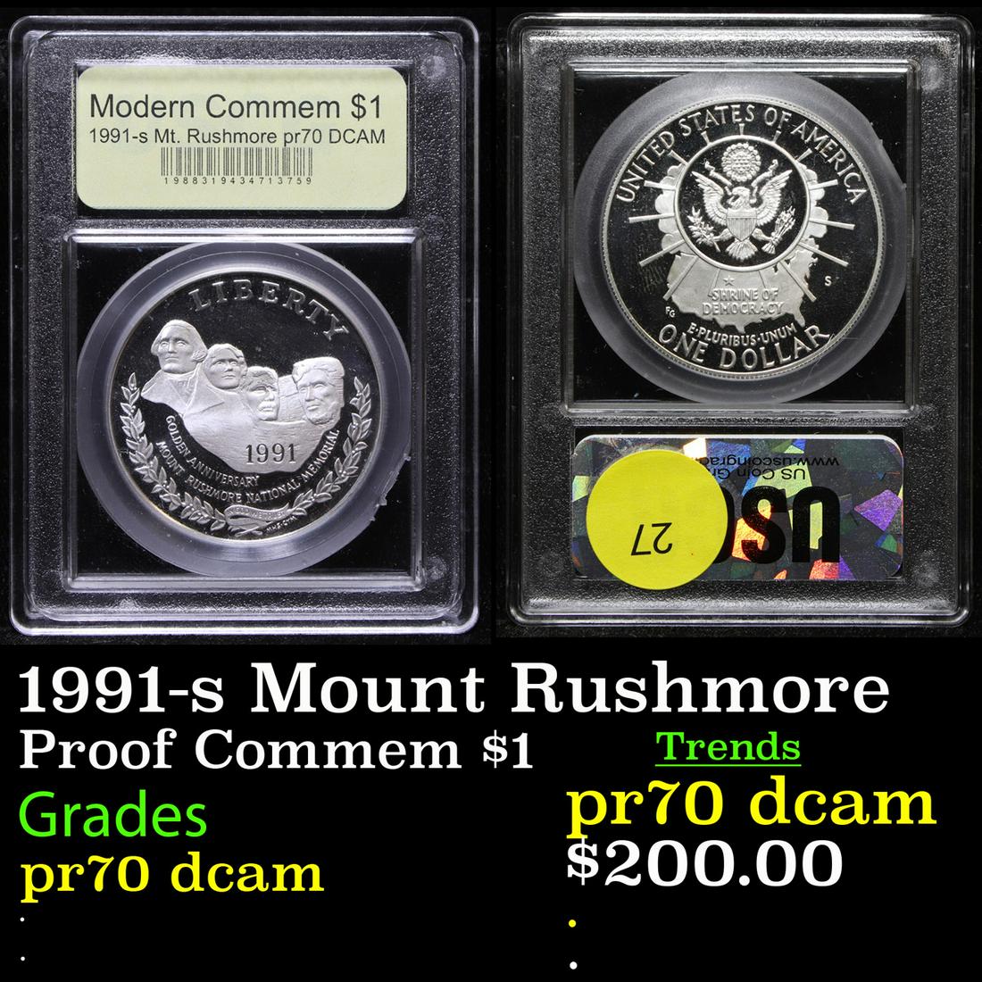 Proof 1991-s Mount Rushmore Modern Commem Dollar $1 (1 of 3)