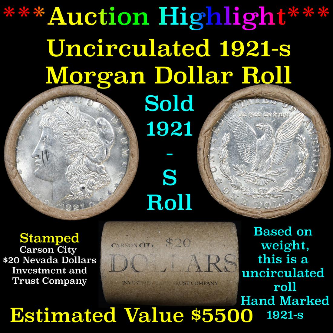 ***Auction Highlight*** Full solid date 1921-S (1 of 4)