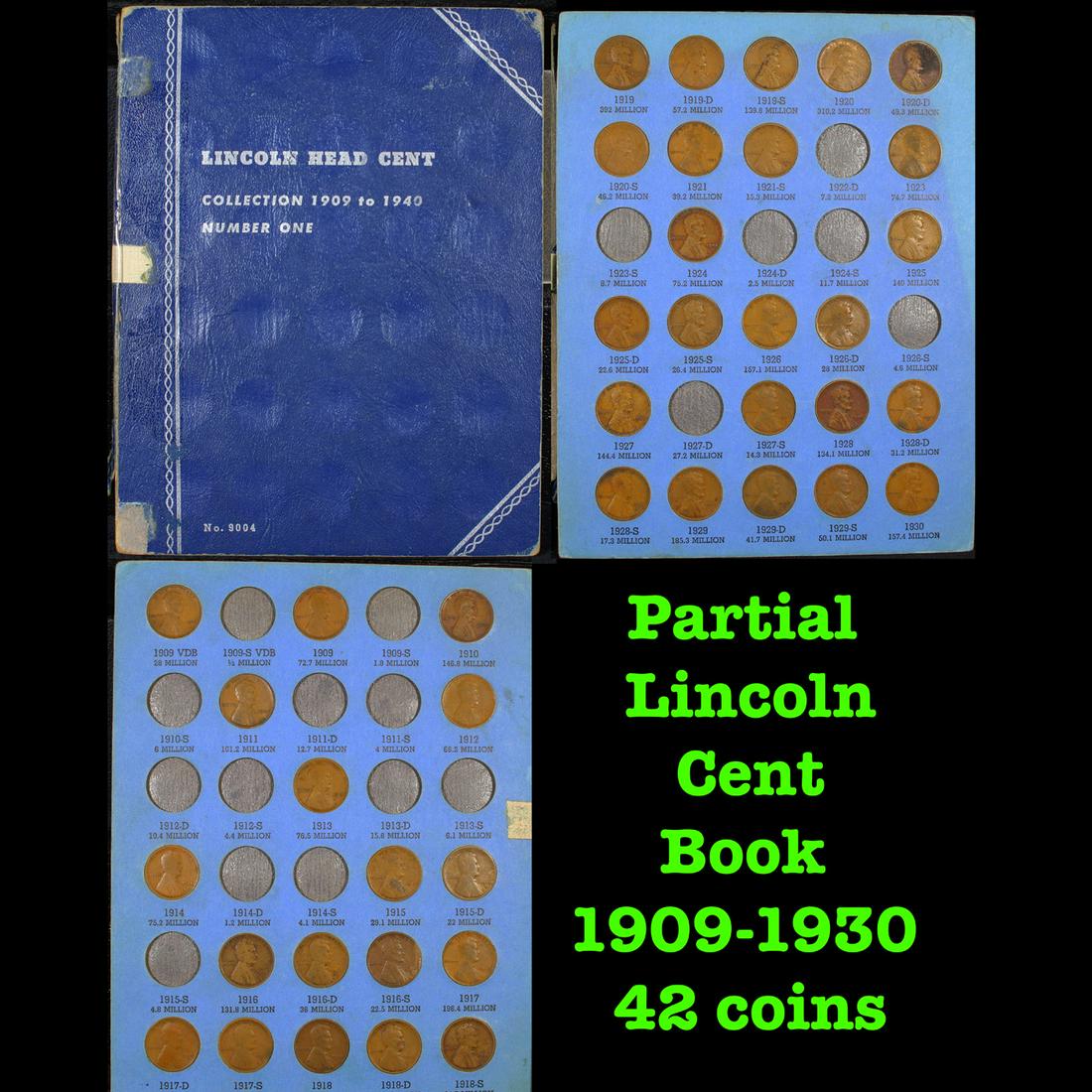 Partial Lincoln Cent Book 1909-1930 42 coins (1 of 4)