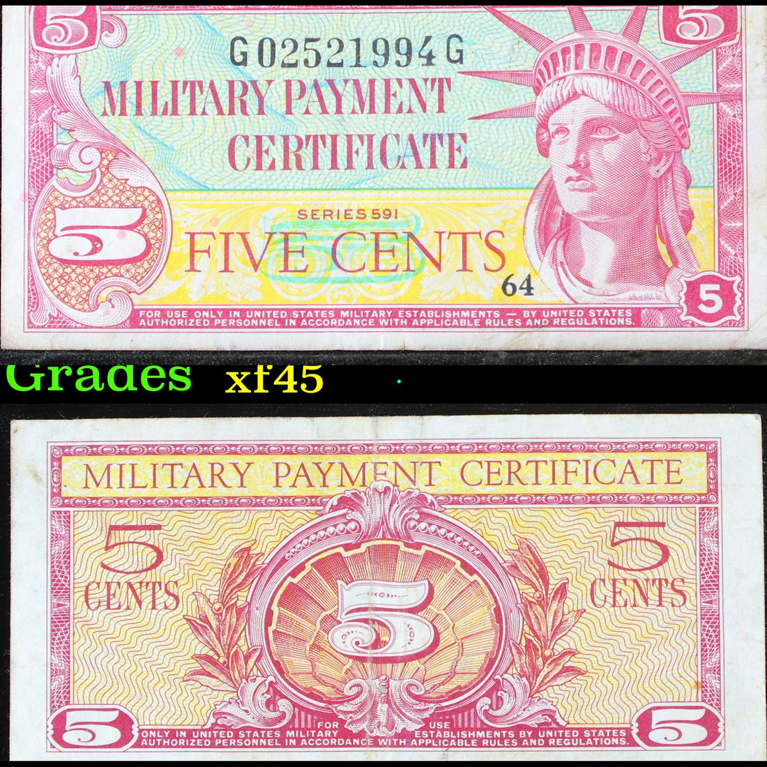 Military Payment Certificate (MPC)  Series 591 5c Cents (1 of 3)