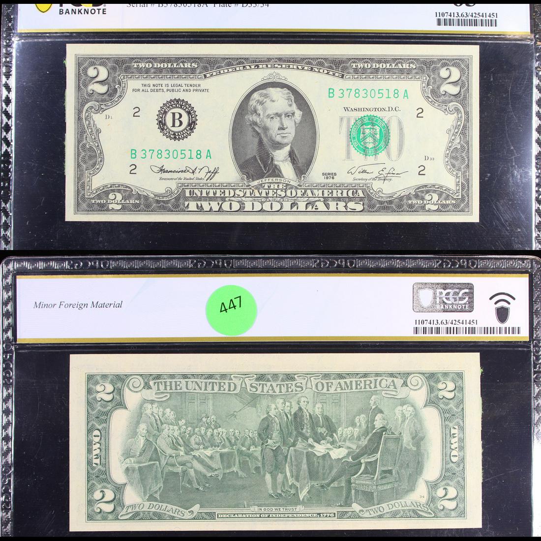 PCGS 1976 $2 Green Seal Federal Reseve Note (New York, (1 of 4)