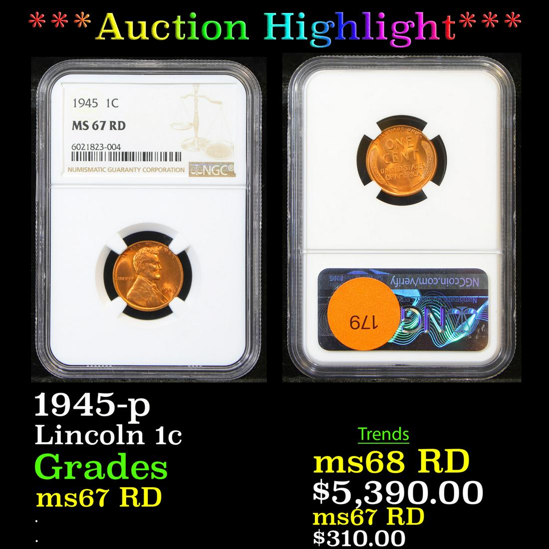 ***Auction Highlight*** NGC 1945-p Lincoln Cent 1c (1 of 3)