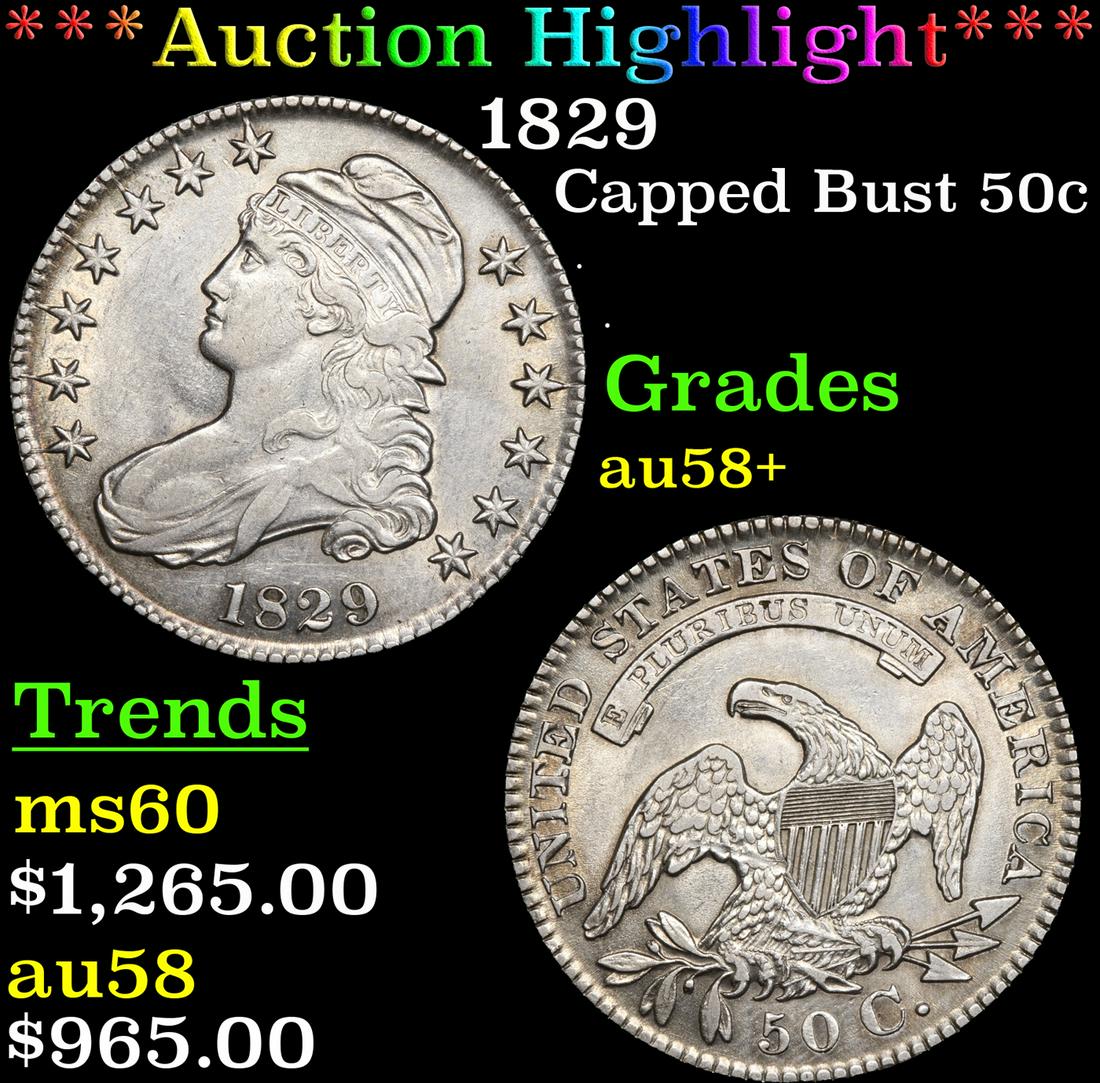 ***Auction Highlight*** 1829 Capped Bust Half Dollar (1 of 5)