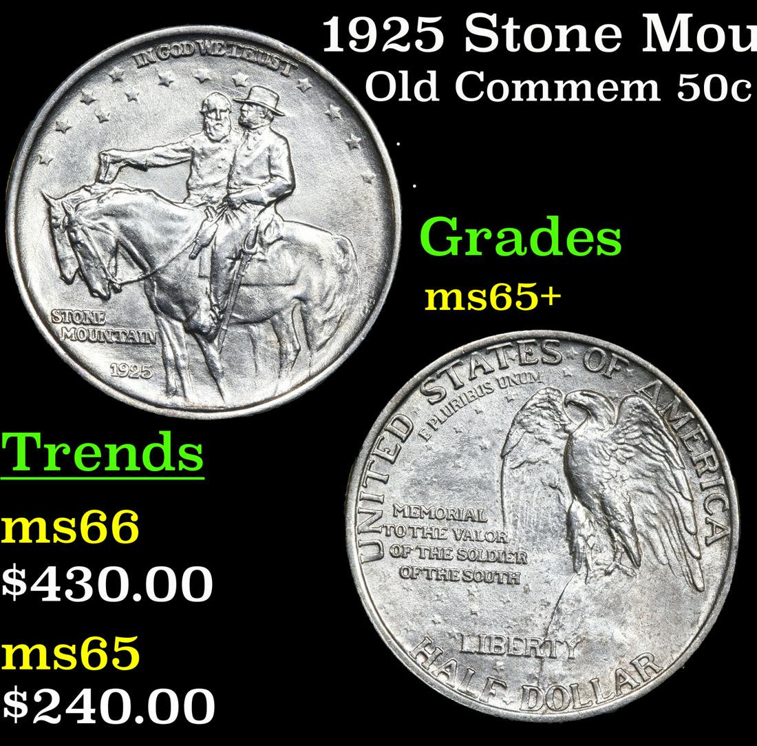 1925 Stone Mountain Old Commem Half Dollar 50c Grades (1 of 3)