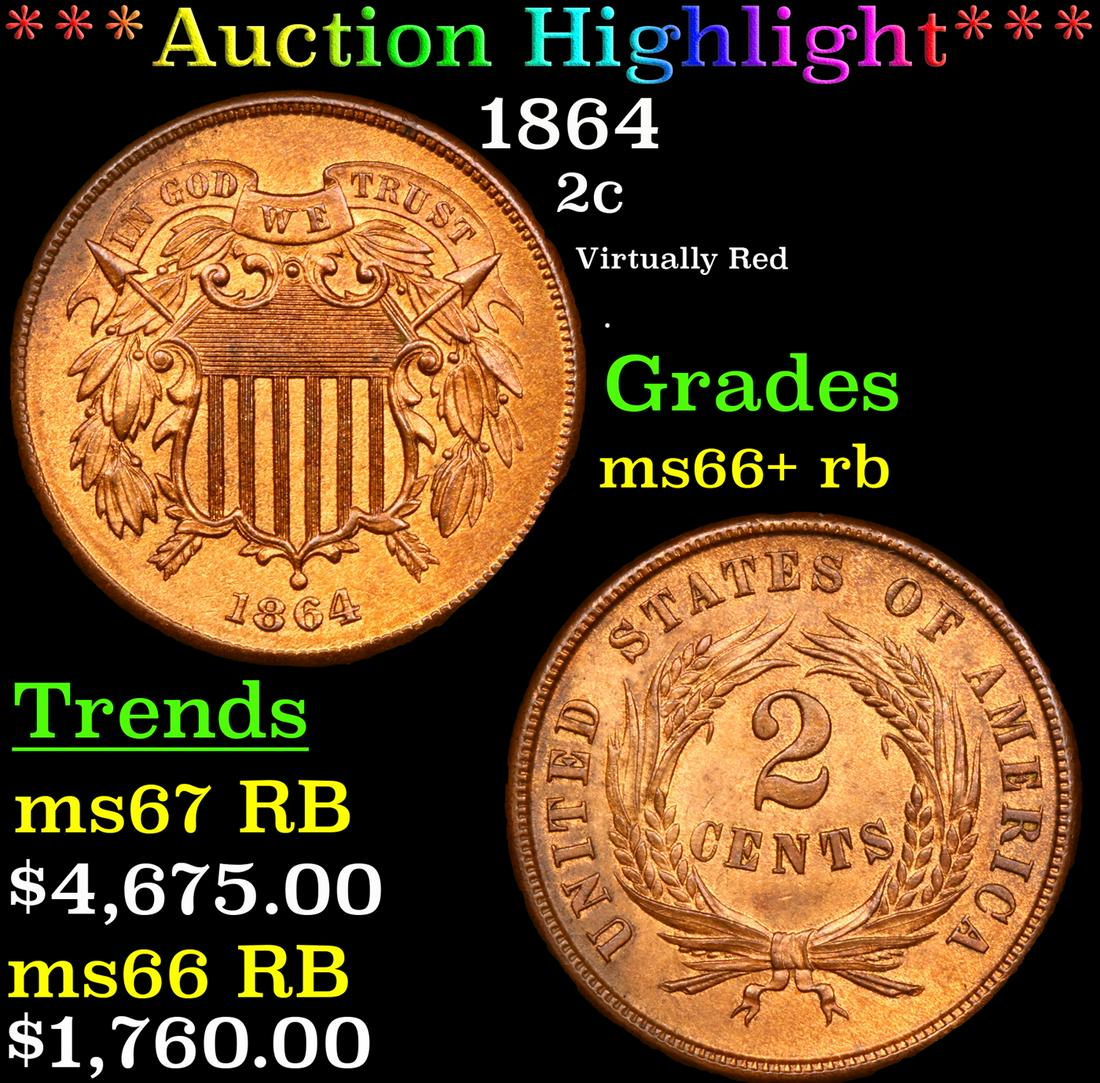 ***Auction Highlight*** 1864 Two Cent Piece 2c Graded (1 of 5)