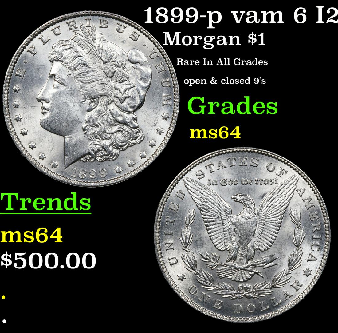 1899-p Morgan Dollar vam 6 I2 R5 $1 Grades Choice Unc (1 of 3)