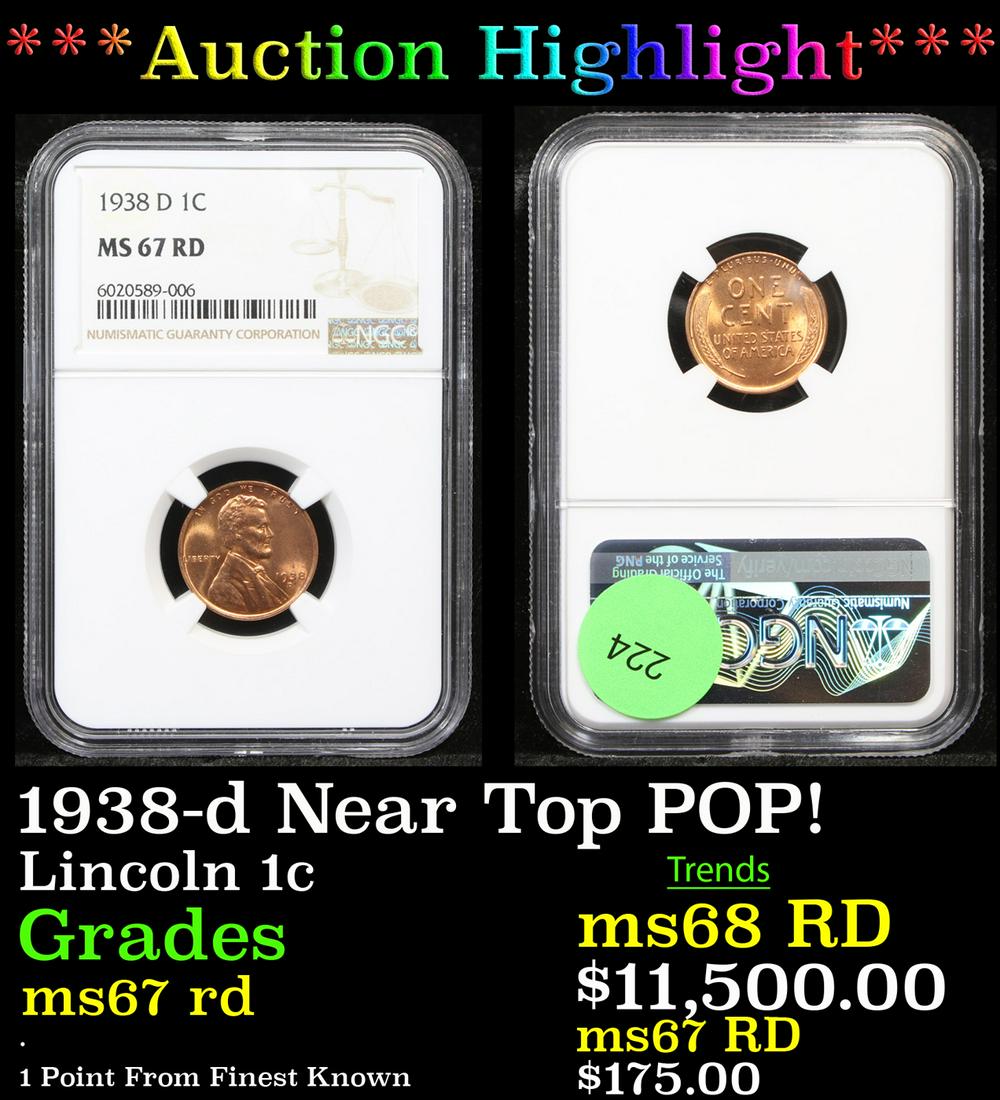 *Highlight* 1938-d Near Top POP! Lincoln 1c Graded ms67 (1 of 3)