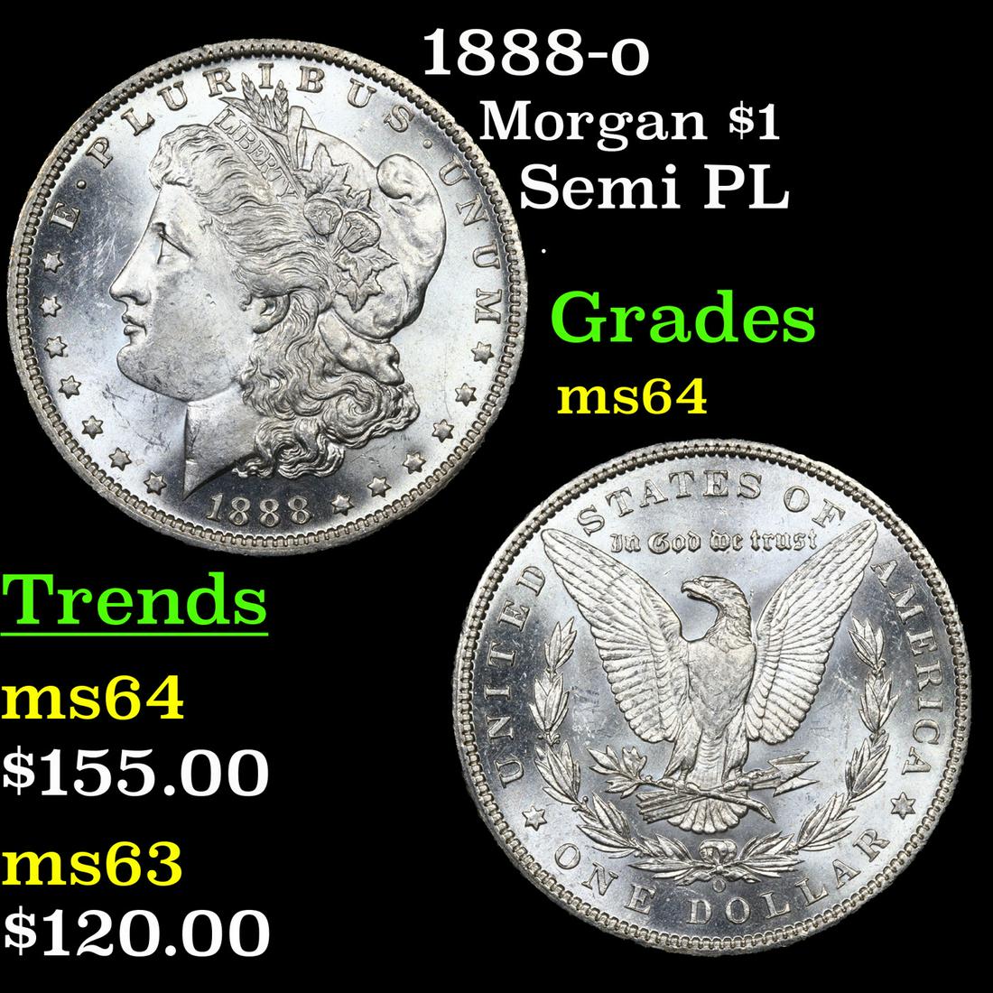 1888-o Morgan $1 Grades Choice Unc (1 of 3)
