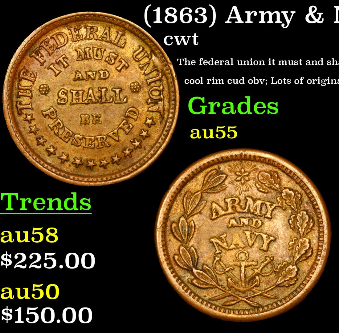 (1863) Army & Navy F-220-322a cwt Grades Choice AU (1 of 3)