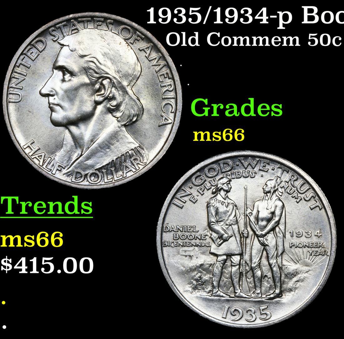 1935/1934-p Boone Old Commem 50c Grades GEM+ Unc (1 of 3)