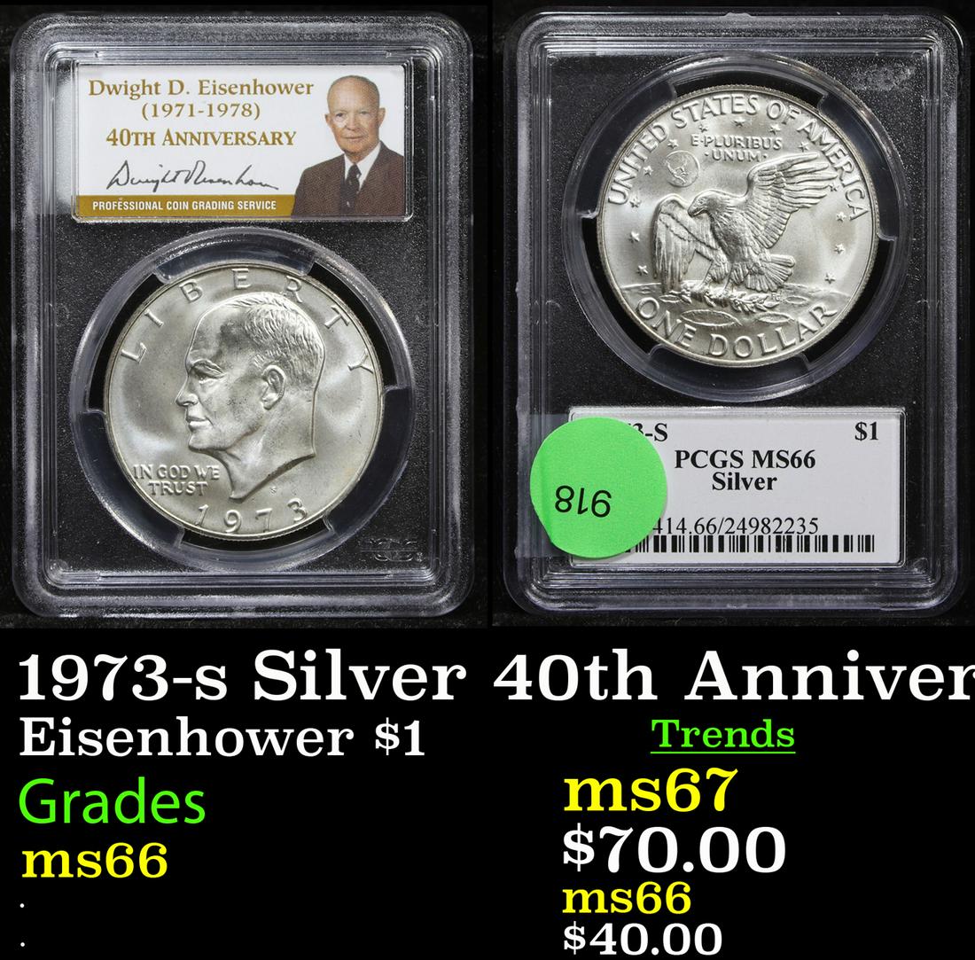 1973-s Silver 40th Anniversary Eisenhower $1 Graded (1 of 3)