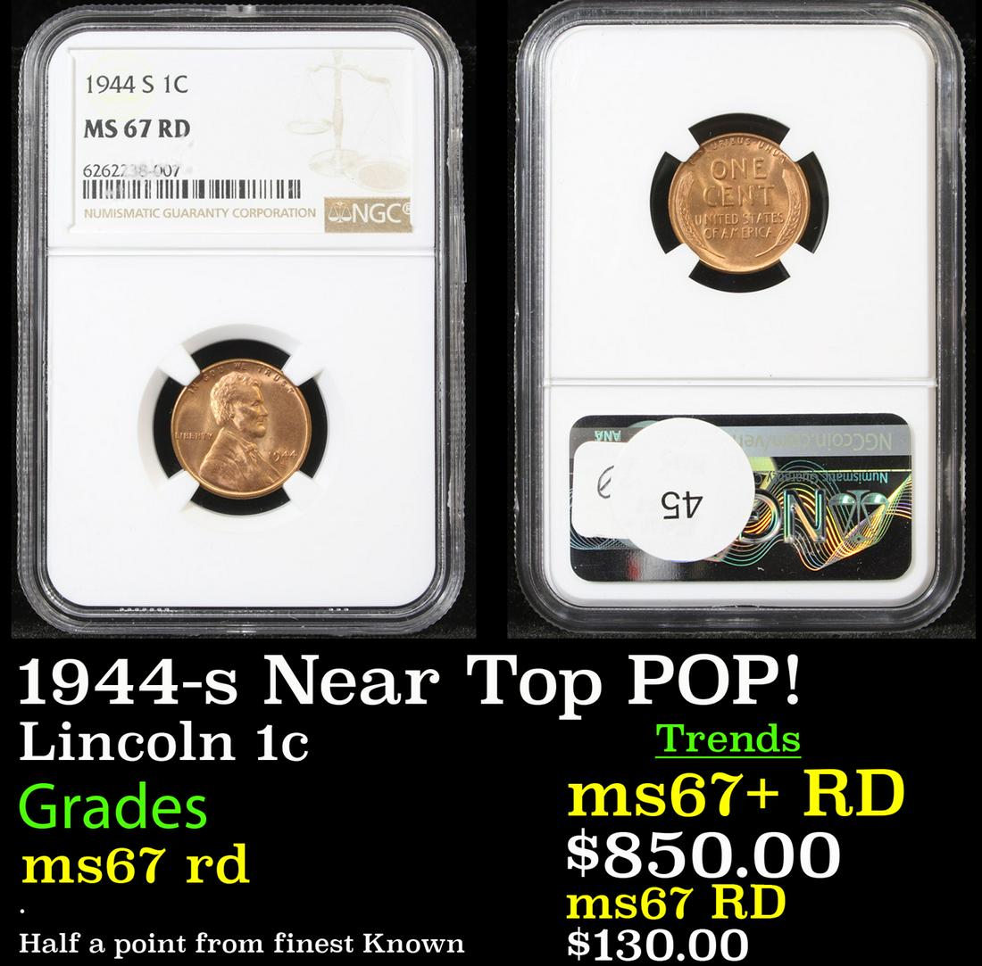 1944-s Near Top POP! Lincoln 1c Graded ms67 rd (1 of 3)