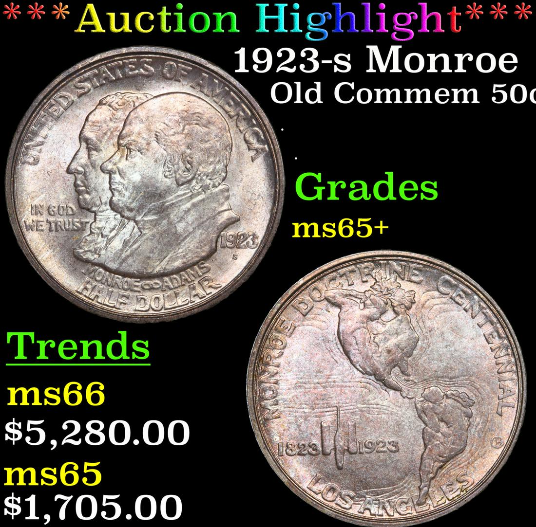 *Highlight* 1923-s Monroe Old Commem 50c Graded ms65+ (1 of 5)