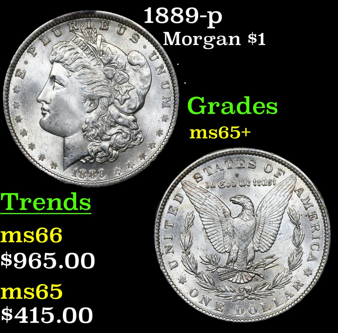1889-p Morgan $1 Grades GEM+ Unc (1 of 3)