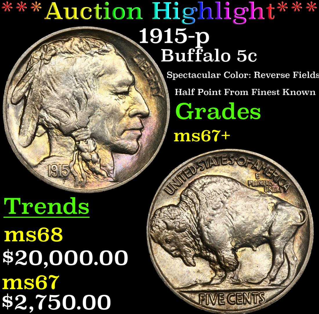 *Highlight* 1915-p Buffalo 5c Graded ms67+ (1 of 5)