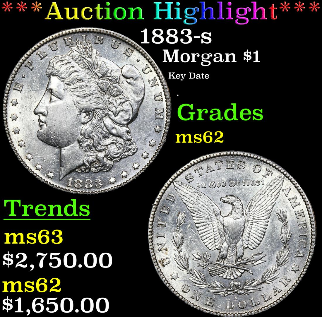 *Highlight* 1883-s Morgan $1 Graded ms62 (1 of 5)