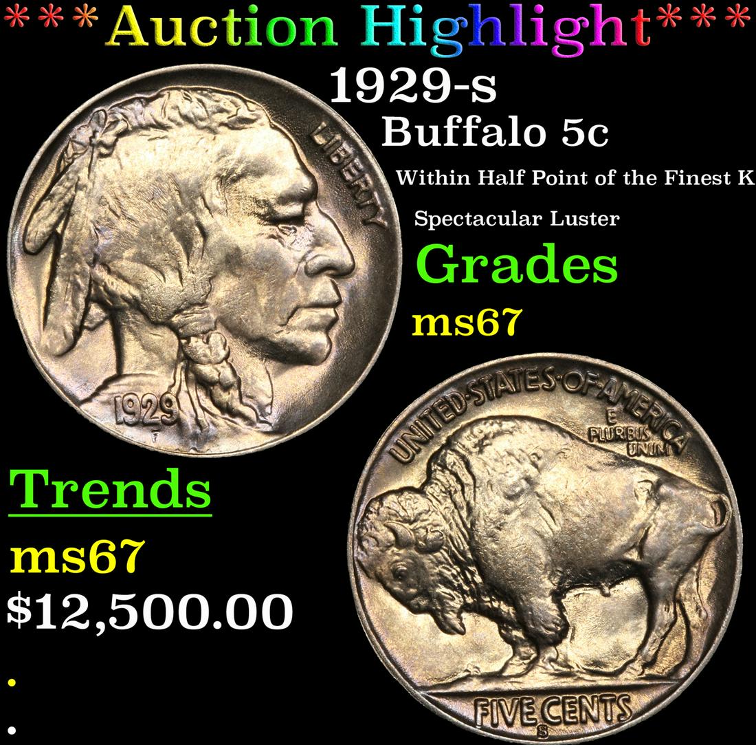 *Highlight* 1929-s Buffalo 5c Graded ms67 (1 of 5)