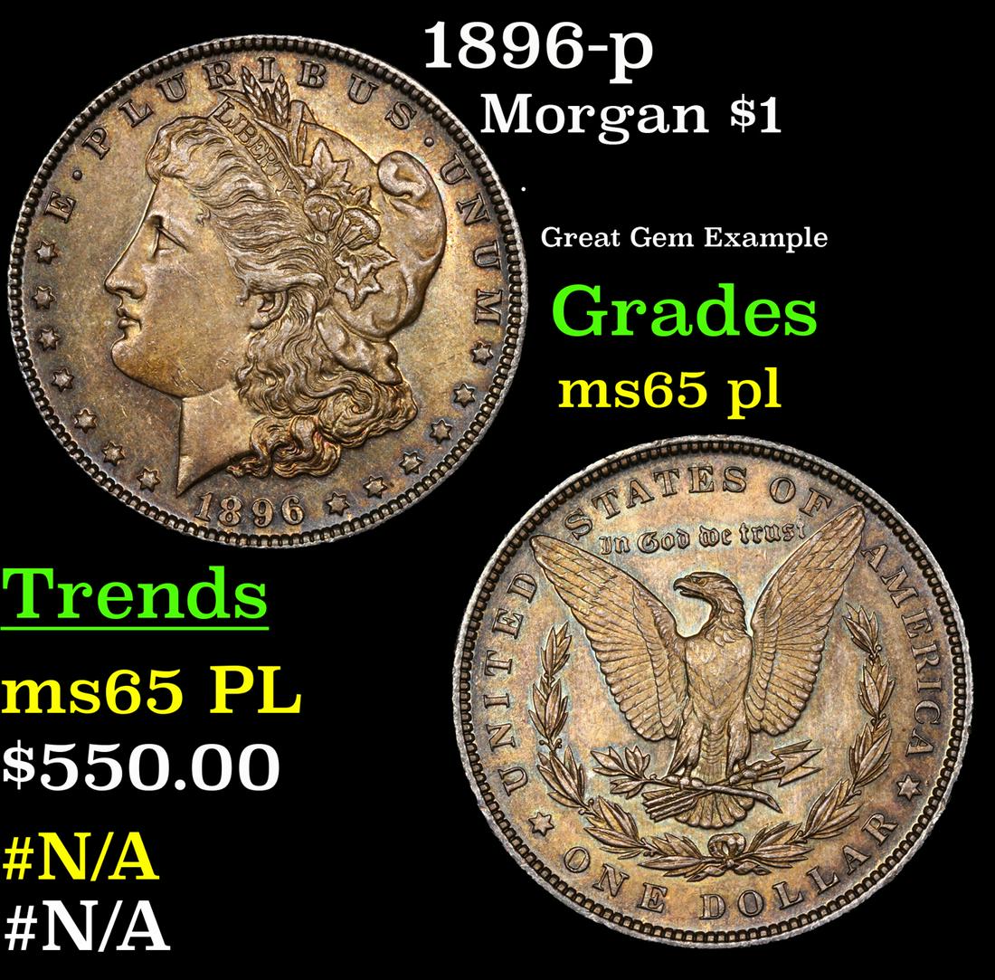 1896-p Morgan $1 Grades GEM Unc PL (1 of 7)