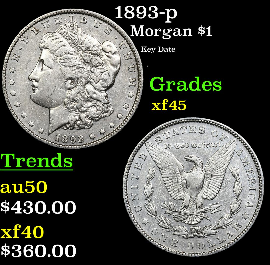 1893-p Morgan $1 Grades xf+ (1 of 3)