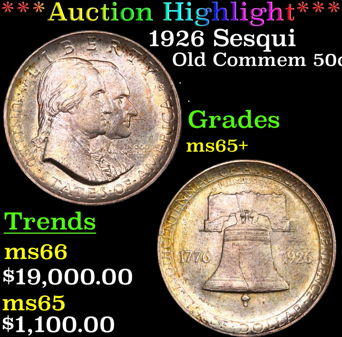 *Highlight* 1926 Sesqui Old Commem 50c Graded ms65+ (1 of 5)