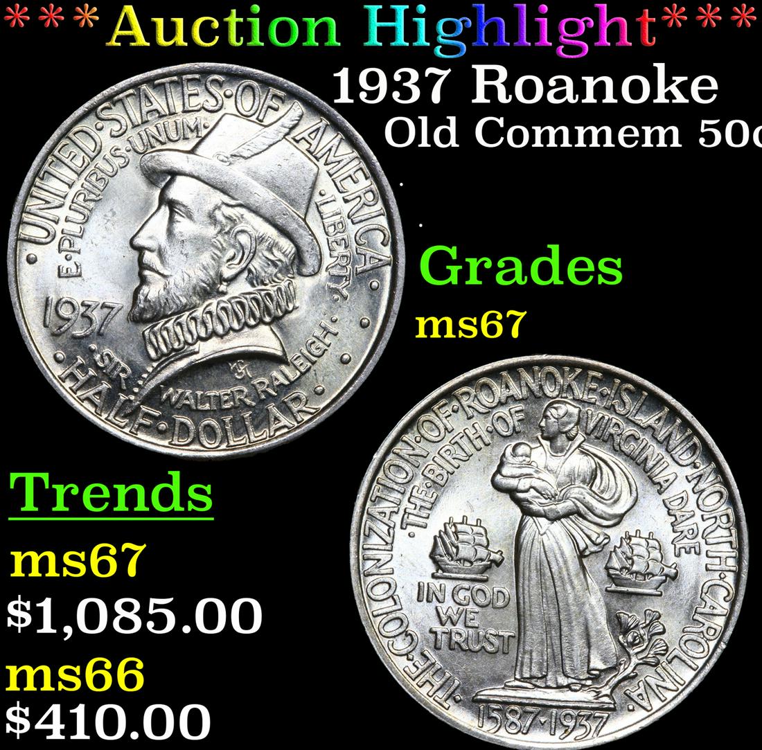 *Highlight* 1937 Roanoke Old Commem 50c Graded ms67 (1 of 5)